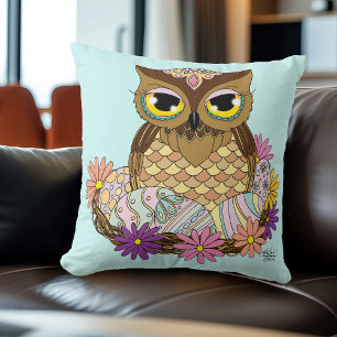 Easter Eggs Owl Nest Cushion