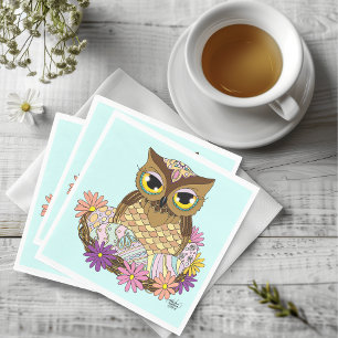 Easter Eggs Owl Nest Napkin