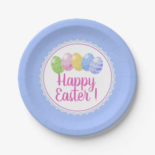 Easter eggs Paper plate, happy easter party Paper  Plate