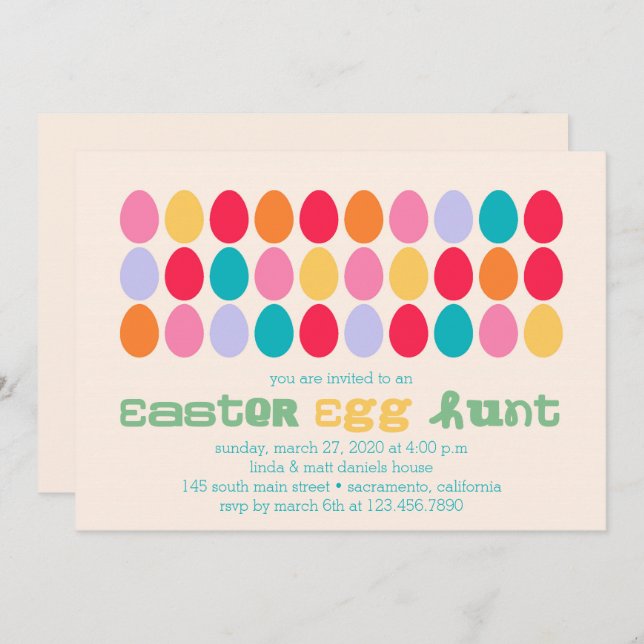 Easter Eggs Party Invitation (Front/Back)