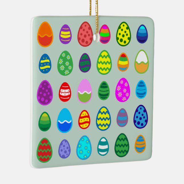 Easter Eggs Pattern Ceramic Ornament (Right)