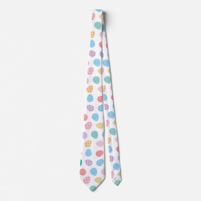 Easter Eggs Pattern Cute Colourful Holiday Tie (Front)