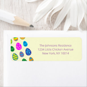 Easter Eggs Pattern Return Address Label