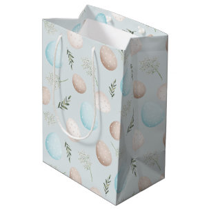 Easter Eggs Pattern Spring Birthday  Medium Gift Bag