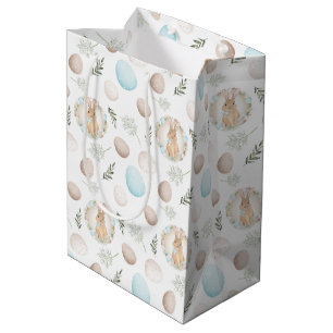 Easter Eggs Pattern Spring Bunny Medium Gift Bag
