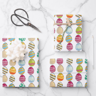 Easter Eggs Pattern  Wrapping Paper Sheet