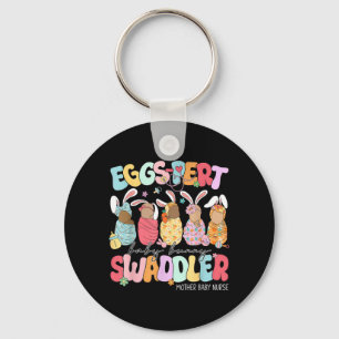 Easter Eggs-Pert Baby Bunny Swaddler Mother Baby Key Ring