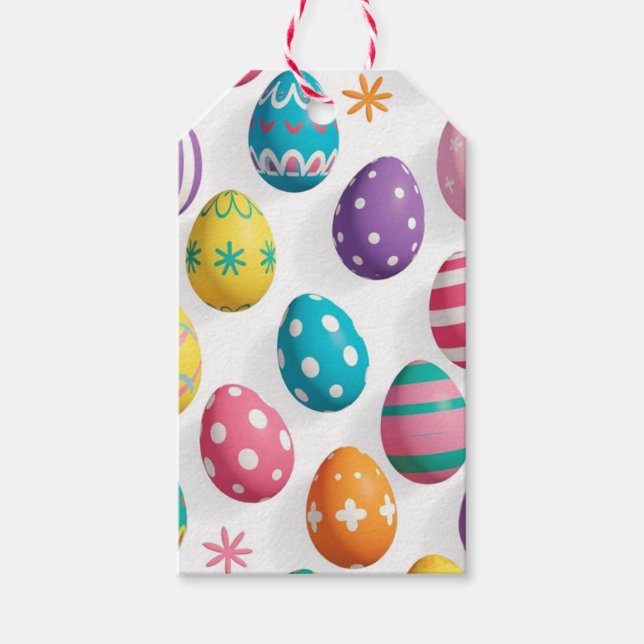 Easter Eggs Photo Gift Tags (Front)