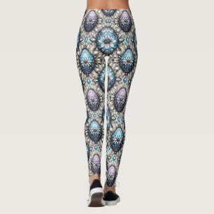 EASTER EGGS ~ Purple Blue Grey 3D~ Leggings