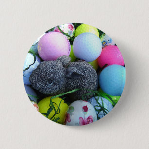 Easter Eggs, Rabbit Golf Balls 6 Cm Round Badge