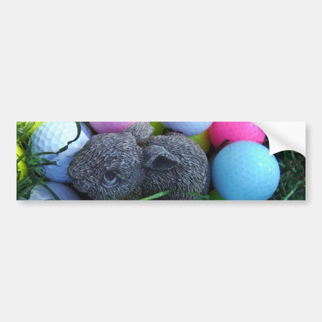 Easter Eggs, Rabbit Golf Balls Bumper Sticker (Front)
