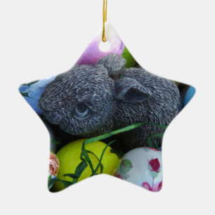 Easter Eggs, Rabbit Golf Balls Ceramic Tree Decoration