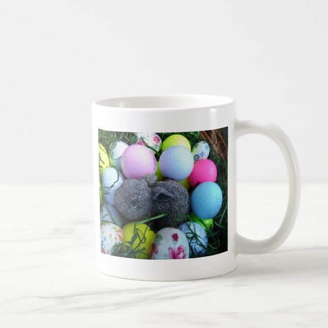 Easter Eggs, Rabbit Golf Balls Coffee Mug (Right)