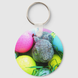 Easter Eggs, Rabbit , Golf Balls Key Ring