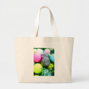 Easter Eggs, Rabbit , Golf Balls Large Tote Bag
