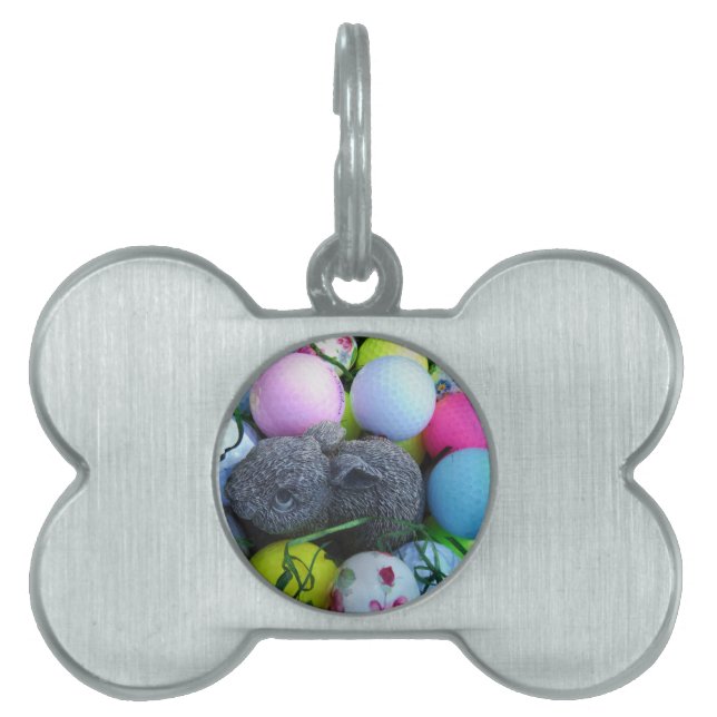 Easter Eggs, Rabbit Golf Balls Pet Tag (Front)