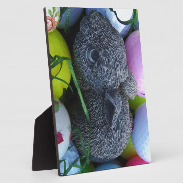 Easter Eggs, Rabbit Golf Balls Plaque (Side)