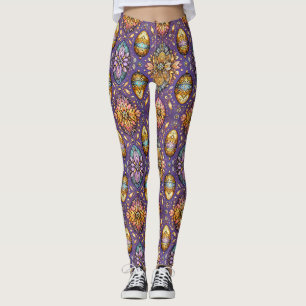 EASTER EGGS ~ Raspberry Gold 3D ~  Leggings