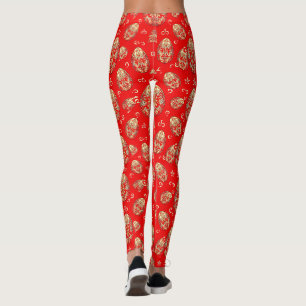 EASTER EGGS ~ Red Gold 3D ~  Leggings