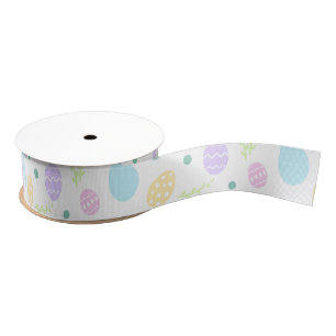 Easter eggs ribbon in pastel colours grosgrain ribbon