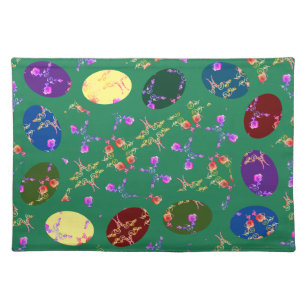 Easter Eggs Rose Patterned Cloth Placemat