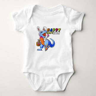 Easter eggs row and greetings Happy Easter Baby Bodysuit