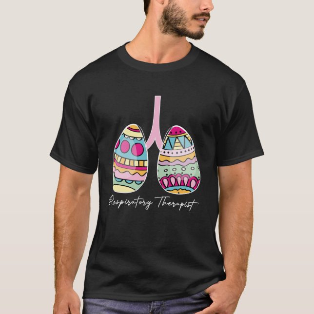 Easter Eggs RT Respiratory Therapist Happy Easter  T-Shirt (Front)