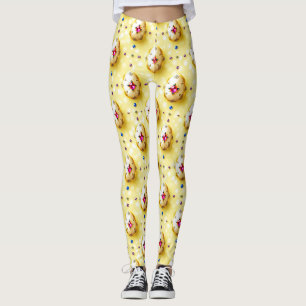 EASTER EGGS ~ Ruby Yellow 3D ~ Leggings