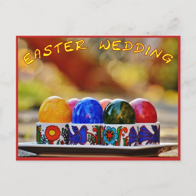 Easter eggs save the date postcard (Front)