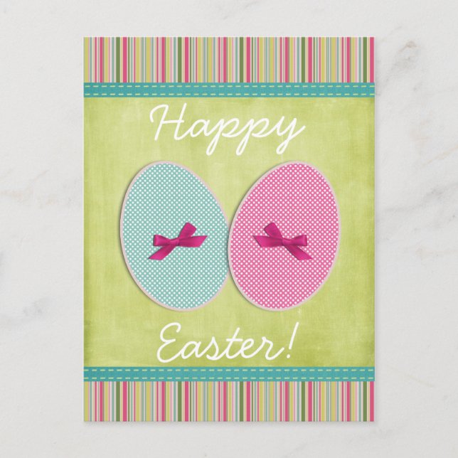 Easter eggs scrapbooking colourful holiday postcard (Front)