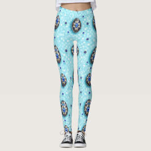 EASTER EGGS ~ Shades of Blue 3D ~ Leggings