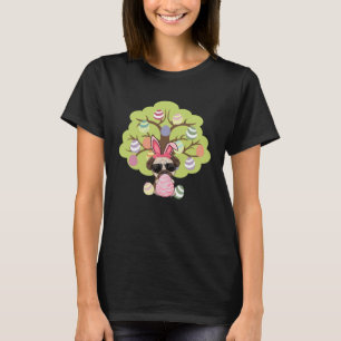 Easter Eggs Tree Pug Dog Bunny Happy Easter Sunday T-Shirt