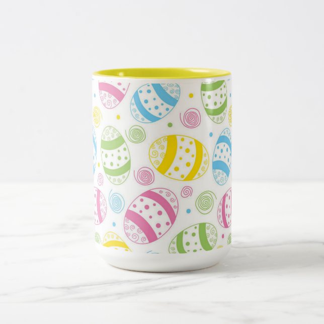 Easter Eggs Two-Tone Coffee Mug (Center)