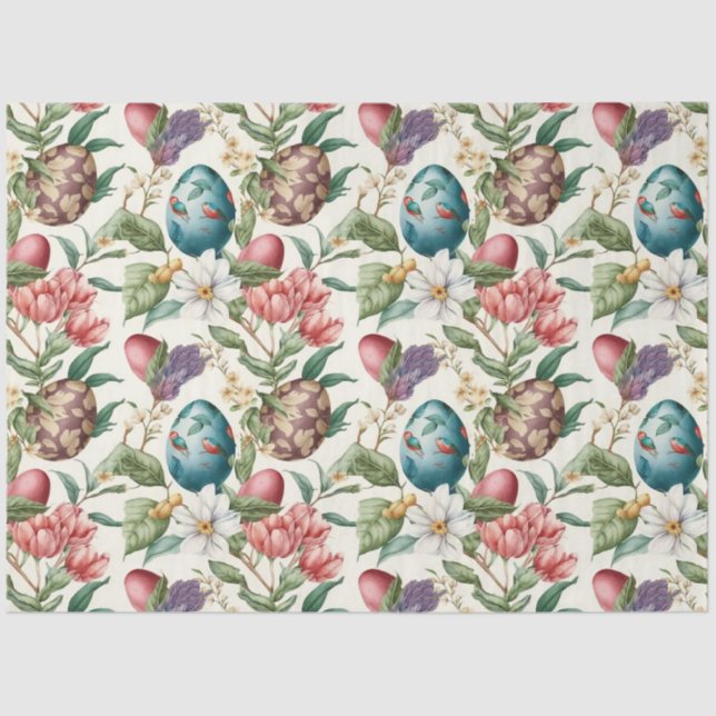 Easter eggs vintage nostalgic pattern No4 Tissue Paper (Front)
