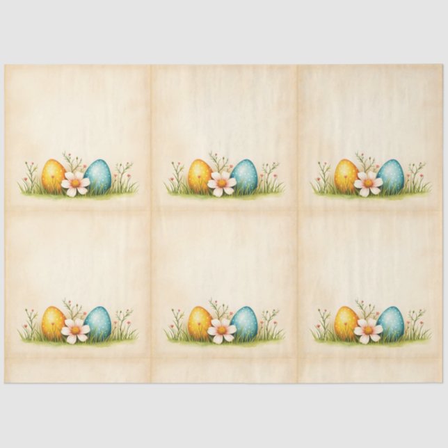 Easter Eggs Vintage Popular Collection Tissue Paper (Front)