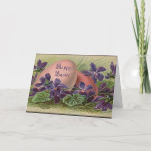 Easter Eggs & Violets Holiday Card