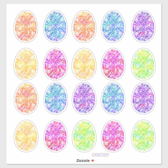 Easter Eggs Watercolor Crosses  (Sheet)
