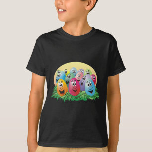 Easter Eggs with Faces in Grass T-Shirt