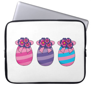 Easter Eggs with Flowers and Ribbon Laptop Sleeve