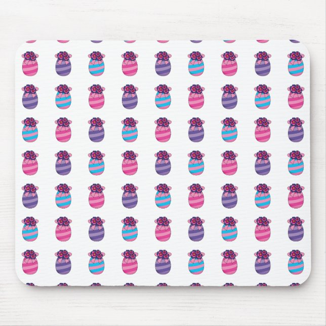 Easter Eggs with Flowers and Ribbon Mouse Pad (Front)