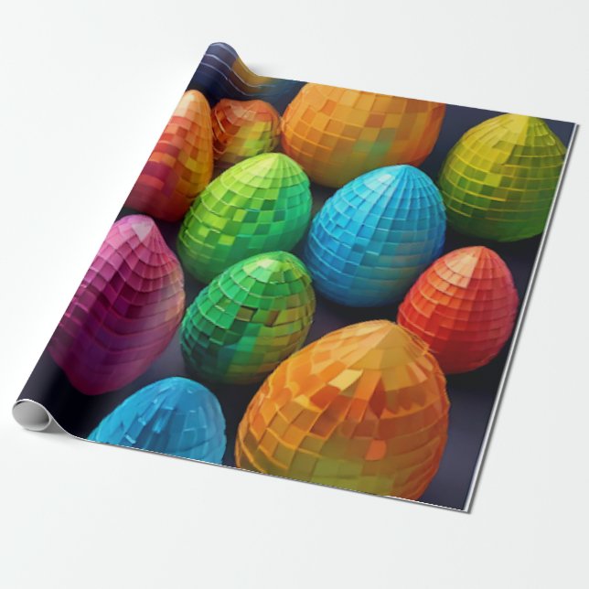 Easter eggs wrapping paper (Unrolled)