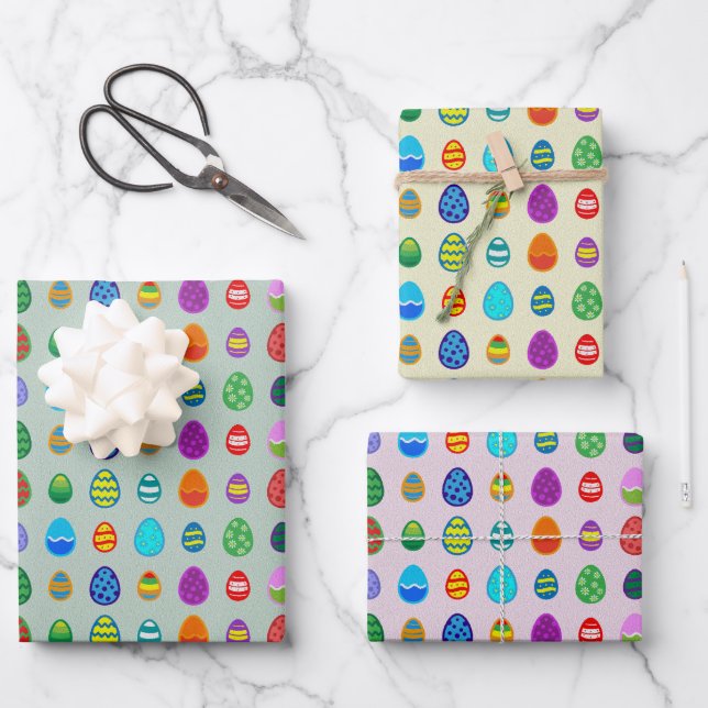 Easter Eggs Wrapping Paper Sheet (Front)