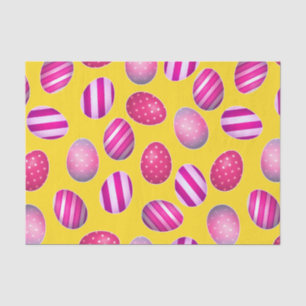 Easter Eggs Yellow and Pink Pattern Tissue Paper