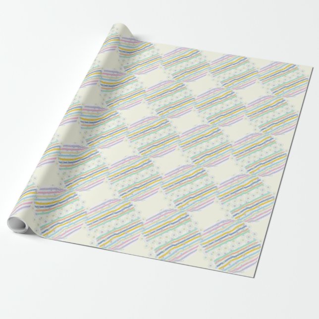 Easter Eggs (yellow) Wrapping Paper (Unrolled)