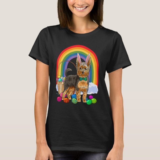 Easter Eggs Yorkshire Terrier Bunny Yorkie Dog T-Shirt (Front)