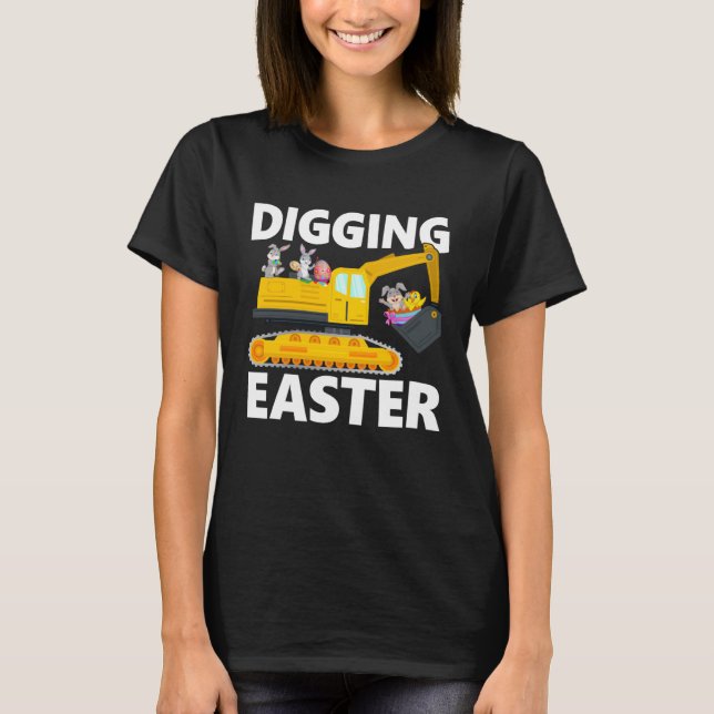 Easter EggsCavator Clothing For Kids  Digging East T-Shirt (Front)