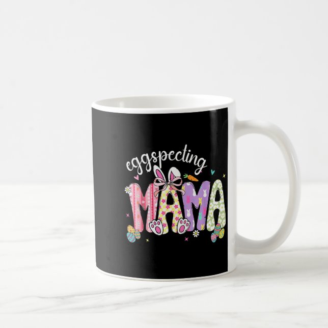 Easter Eggspecting Mama Pregnancy Announcement Coffee Mug (Right)