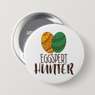 Easter Eggspert Hunter Funny Drawing Quote 7.5 Cm Round Badge