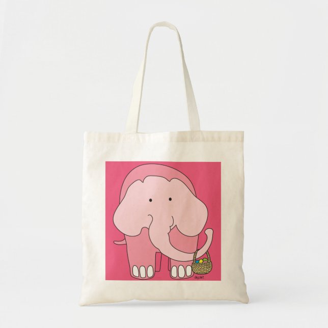 Easter Elephant Egg Basket Tote Bag (Front)