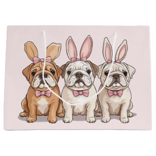 Easter English Bulldogs Large Gift Bag